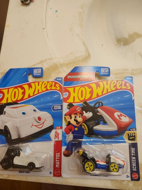 Hot Wheels Other - Hot Wheels Kids Toy Car Bundle - White and Blue Mario Kart Vehicle